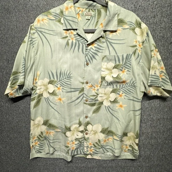 TOMMY BAHAMA HAWAIIAN SHIRT XL SILK CAMP FLORAL - Picture 1 of 10